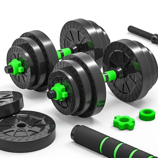 Hantel och skivstång kit 15kg GRÖN