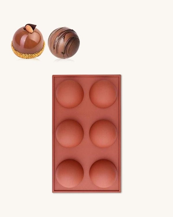 6 Halvklot Silikonform Semisfär kupol Mousseform Chokladbomb Pralinform Dome