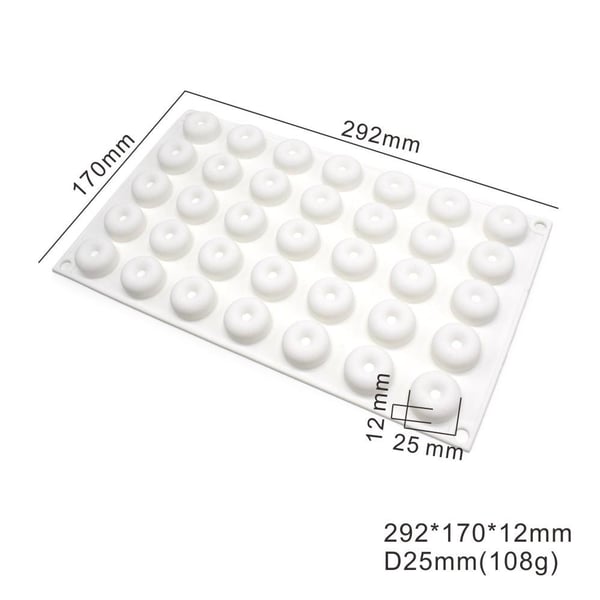 Mini Donut 35 Silikonform Chokladform Pralinform