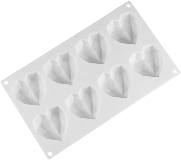 Diamant Hjärta 8st Silikonform | Mousseform Smash the Heart