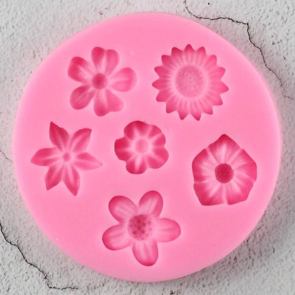 Små Blommor silikonform 6st Silikonformar Gjutform