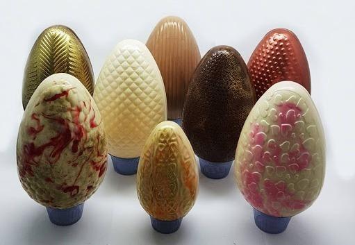 Pralinform Ägg Mönstrat 250g - Chokladform - BWB 9445 - Special 3 Part Mold
