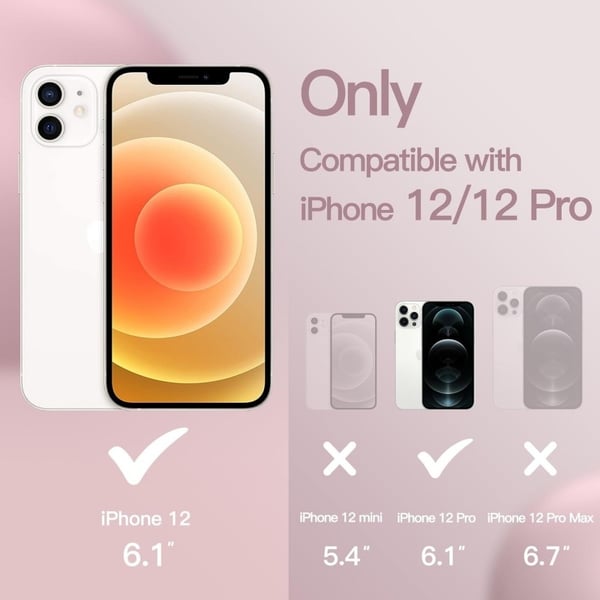 Kuminen iskunkestävä kotelo iPhone 12 / 12 Pro - vaaleanpunainen