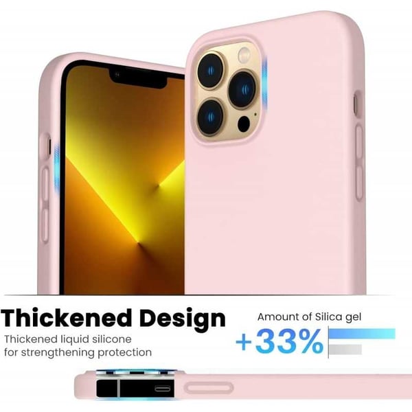 Kuminen iskunkestävä kotelo iPhone 13 Pro Max - vaaleanpunainen
