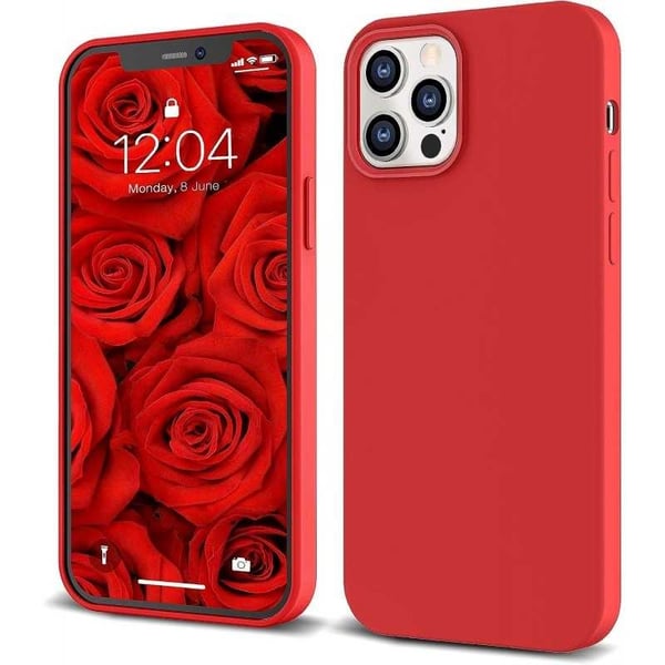 Kuminen iskunkestävä kotelo iPhone 12 / 12 Pro - PUNAINEN