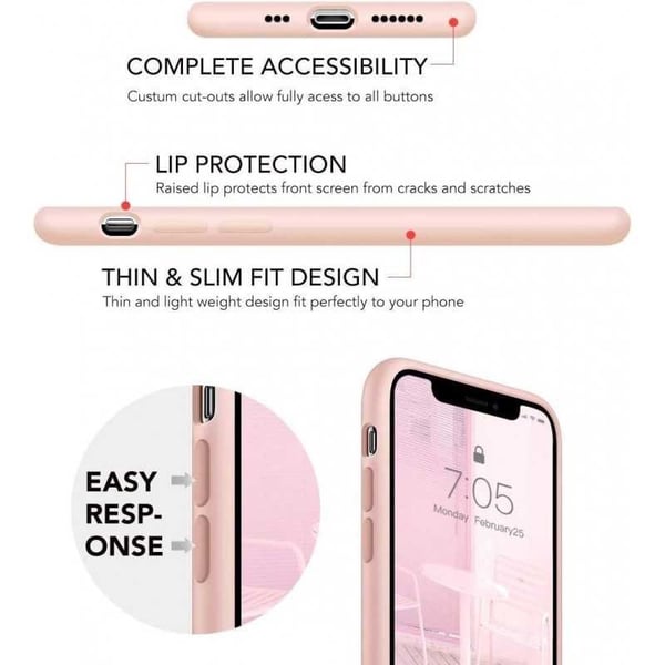 Gummibelagt Stöttåligt Skal iPhone 12 Mini - Rosa