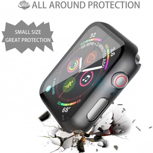 2in1 Iskunvaimennuskuori 9H karkaistu lasi Apple Watch 40mm - musta