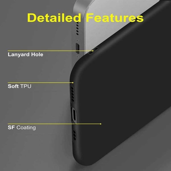 iPhone X / XS Gummibelagd Mattsvart Skal Kameraskydd Liquid - Svart