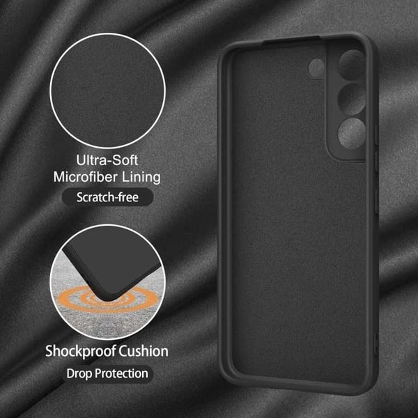 Samsung S21 FE Gummibelagd Mattsvart Skal Kameraskydd Liquid - Svart