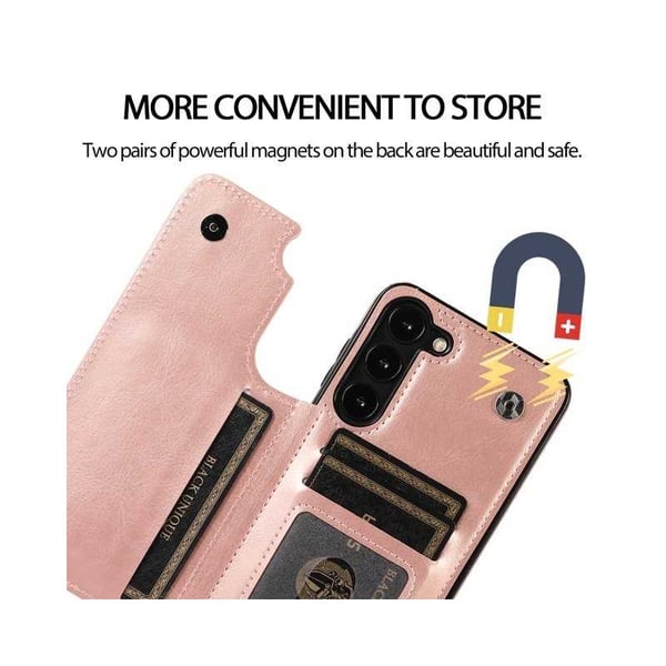 Samsung s24 Plus iskunkestävä kansikorttipidike 3-taskuinen Flippr - Rose gull