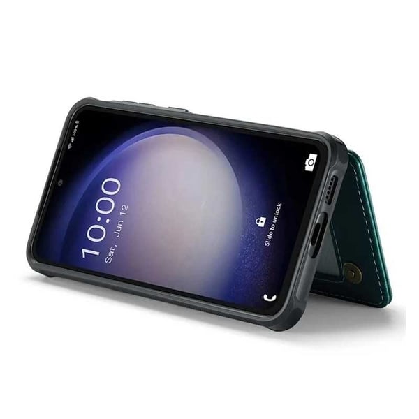 CaseMe iskunkestävä kansi korttitelineen jalusta 4-lokeroinen Samsung S24 Plus Vihreä