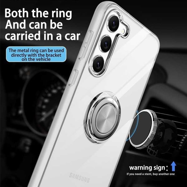Samsung S24 Plus iskunkestävä suojus sormustelineellä Fresh