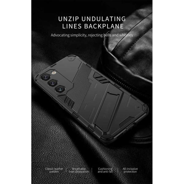 Samsung S24 Plus Iskunkestävä kotelo jalustalla ThinArmor V2 - Musta