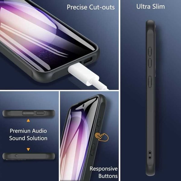 3in1 Täydellinen Samsung S23 iskuja vaimentava kotelo MagSafe-yhteensopiva - musta