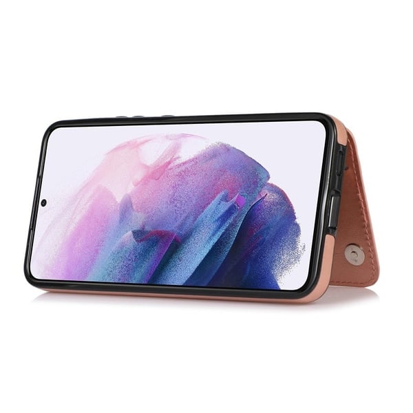 Samsung A15 5G Iskunkestävä Kannen korttiteline 3-POCKET Flippr V2 - Ruusukulta