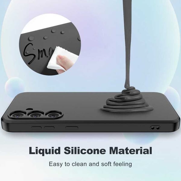 Samsung A15 5G kuminen mattamusta silikonikuori