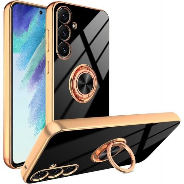 Samsung A15 5G Elegant & Stöttåligt Skal med Ringhållare Flawless - Svart