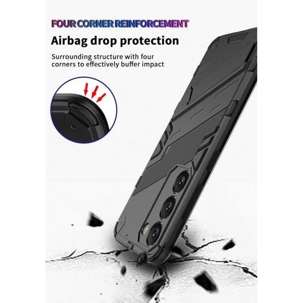 Samsung A35 5G Iskunkestävä kotelo jalustalla ThinArmor V2 - Musta