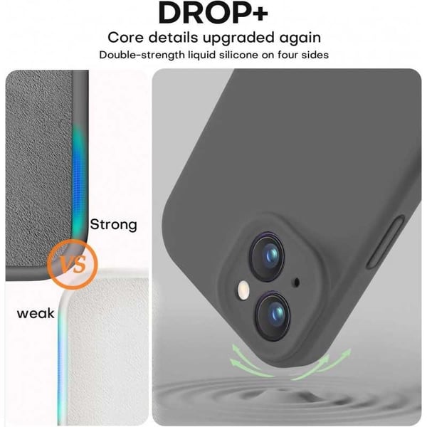 iPhone 13 Gummibelagt Skal med Kameraskydd Liquid V2 - Grå