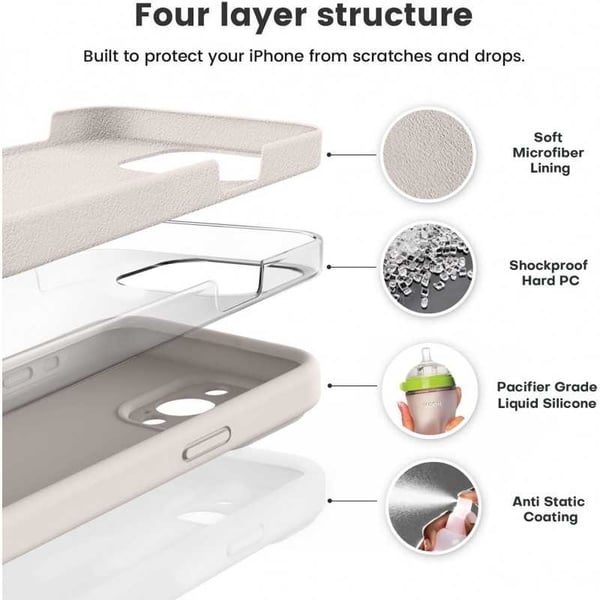 iPhone 12 Pro kumitettu mattapinkki kuoren neste - Retro White