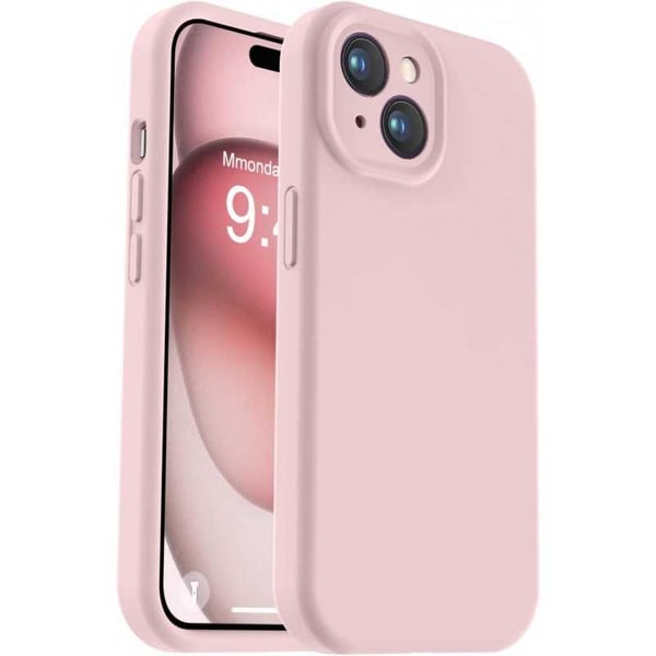 iPhone 16 Gummibelagt Skal med Kameraskydd Liquid V2 - Rosa