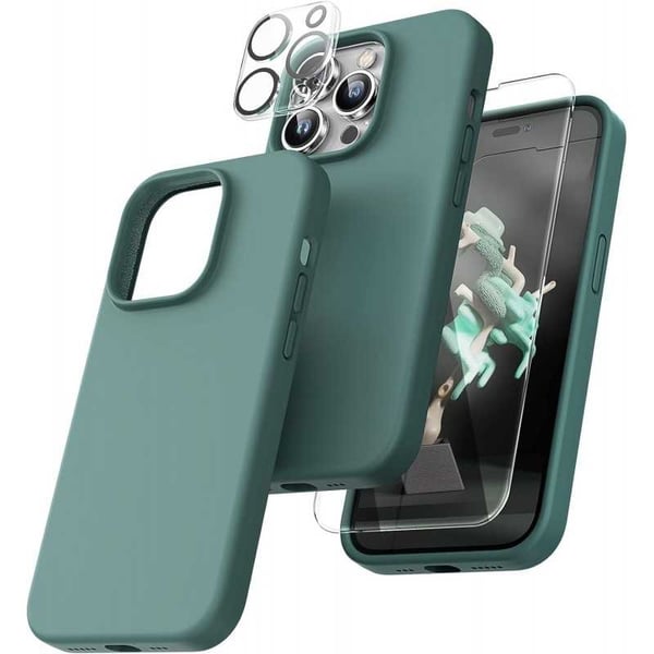 3in1 Gummibelagt Stilrent Skal iPhone 16 Pro - Grön 3in1 Gummibelagt Stilrent Skal iPhone 16 Pro - Grön