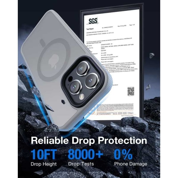 iPhone 16 Pro Stötdämpande Skal MagSafe-Kompatibelt V2 - Grå