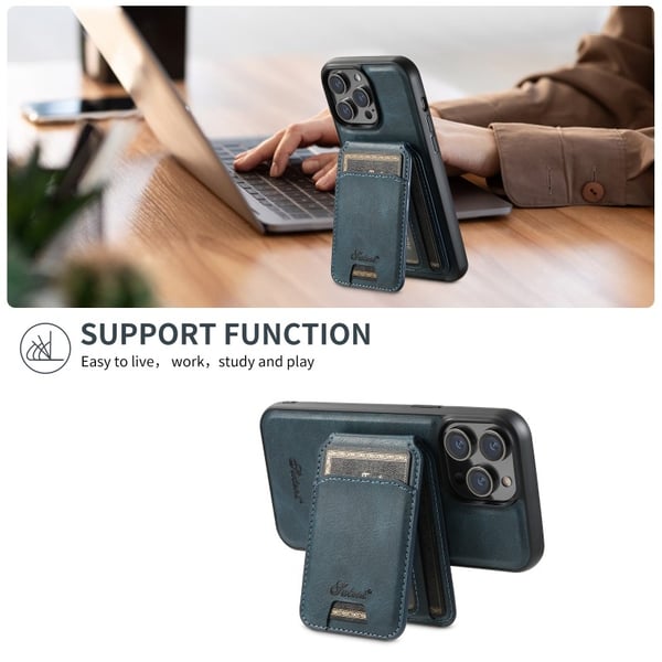 Suteni™ 2in1 Magsafe Skal med Korthållare iPhone 15 Pro - Blå