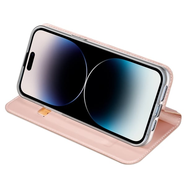 iPhone 15 Pro Flip Case Skin Pro korttilokerolla - Ruusukulta