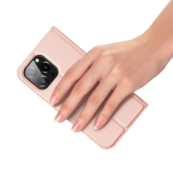 iPhone 15 Pro Flip Case Skin Pro korttilokerolla - Ruusukulta