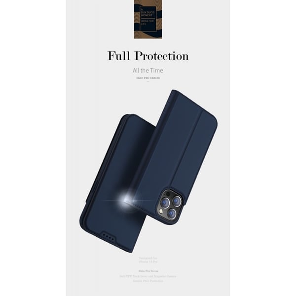 iPhone 15 Pro Flip Case Skin Pro korttilokerolla - Sininen