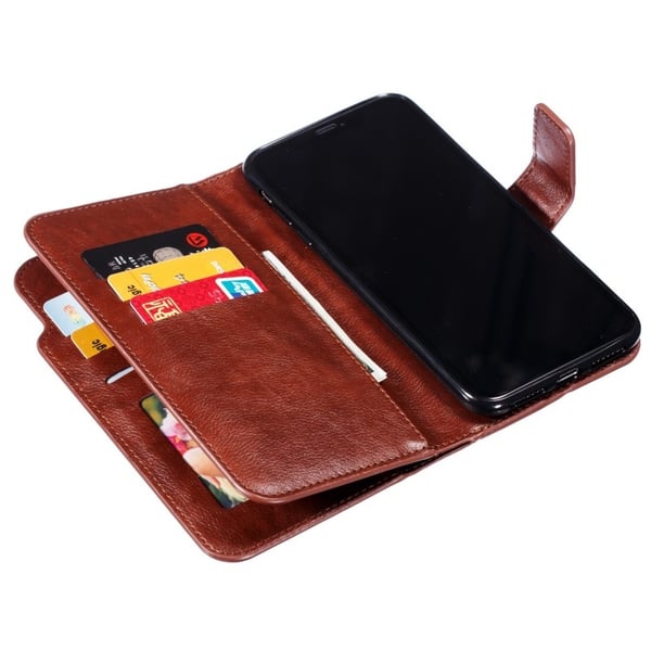 iPhone 11 Pro Max Praktisk Plånboksfodral med 12-Fack Array V4 - Ruskea