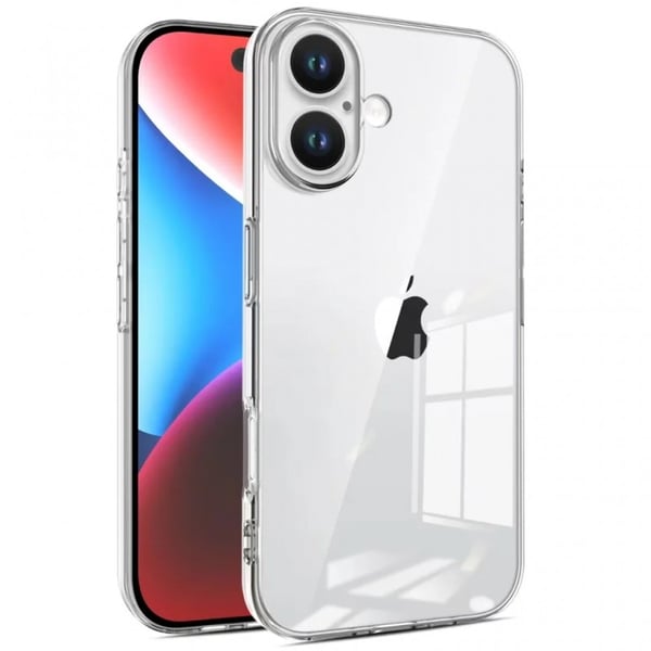 iPhone 16 Plus Stöttåligt Genomskinligt Skal Simple