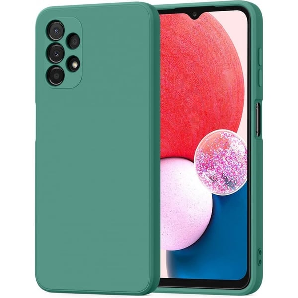 Samsung A32 5G Gummibelagd Mattgrönt Skal Kameraskydd Liquid - Grön