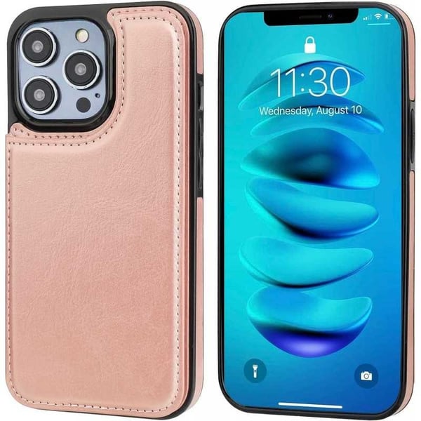 iPhone 16 Pro Max Stöttåligt Skal Korthållare 3-FACK Flippr - Roséguld