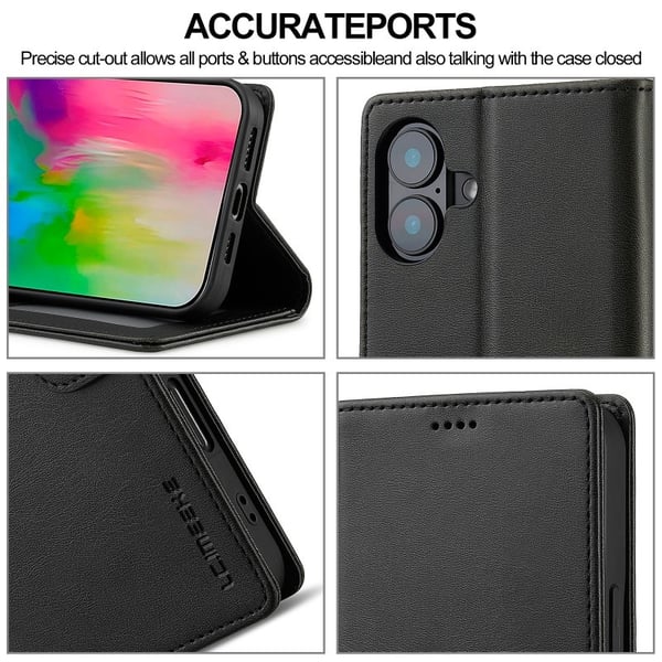 LC.IMEEKE Plånboksfodral iPhone 16 - Svart