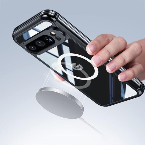 Google Pixel 9 Pro XL Transparent Stötdämpande Skal MagSafe-Kompatibelt
