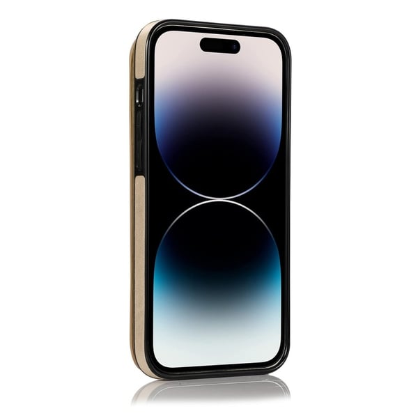 iPhone 15 Pro Stöttåligt Skal Korthållare 3-FACK Flippr V2 - Guld