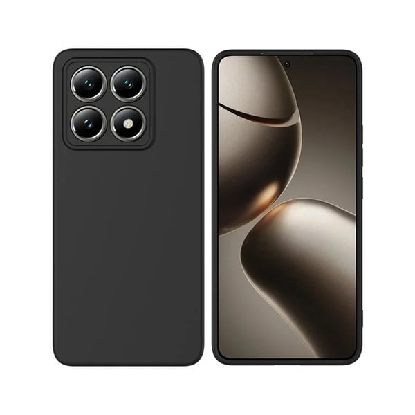 Xiaomi 14T Pro Gummibelagd Mattsvart Silikon Skal Kameraskydd Liquid - Svart