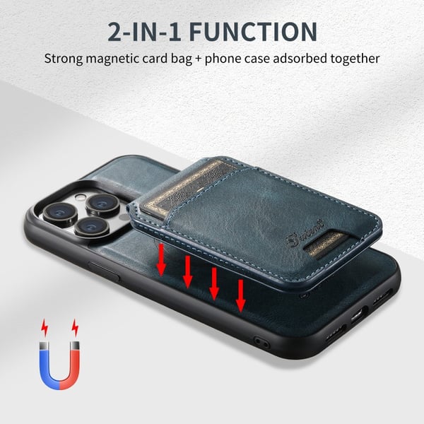 Suteni™ 2in1 Magsafe Skal med Korthållare iPhone 16 Pro Max - Blå