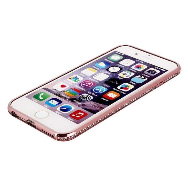 iPhone 8 Plus iskuja vaimentava kumipäällyste strassikivillä