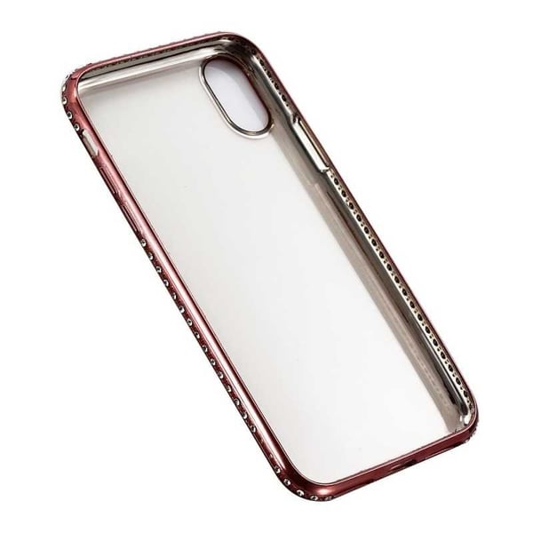 iPhone XS -iskuja vaimentava kumisuoja strassilla