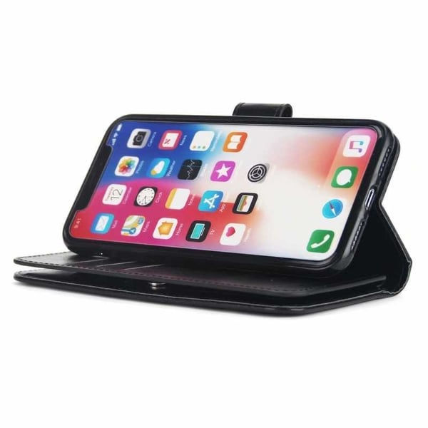 Käytännöllinen iPhone X -lompakkokotelo 11 taskulla