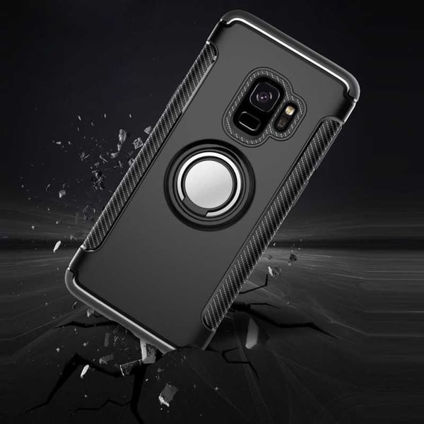 Samsung S9 Käytännöllinen iskunkestävä suojus sormustelineellä V2