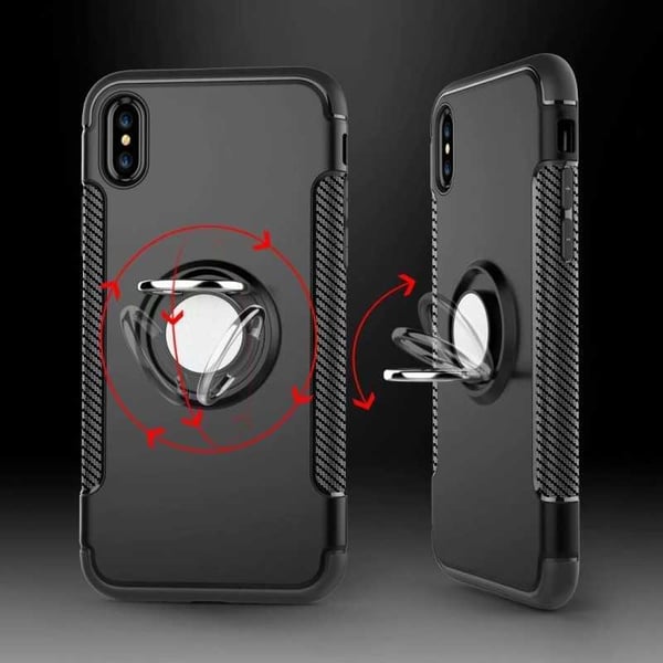 Käytännöllinen iskunkestävä iPhone XR -kotelo rengaspidikkeellä V2