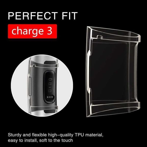 2-PACK Täyspeitto Ultrathin TPU Cover Fitbit Charge 3 Liquid