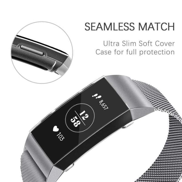 2-PACK Täyspeitto Ultrathin TPU Cover Fitbit Charge 3 Liquid