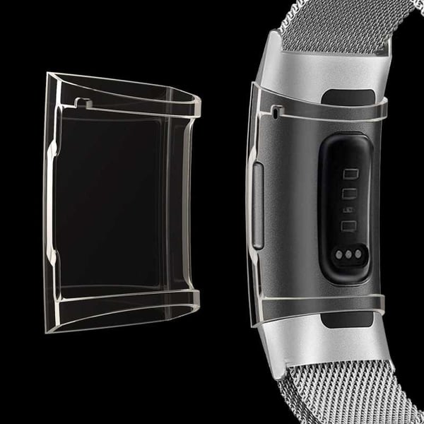2-PACK Täyspeitto Ultrathin TPU Cover Fitbit Charge 3 Liquid