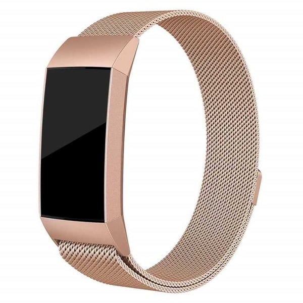 Fitbit Charge 3 -rannekoru Milanese Loop Rose Gold