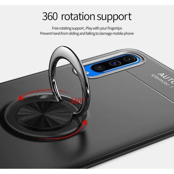 Käytännöllinen iskunkestävä Samsung A50 suojus rengaspidikkeellä V3 (SM-A505FN)
